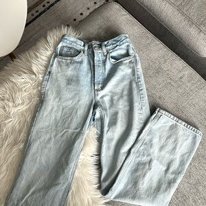 Topshop High Rise Baggy Straight Jeans